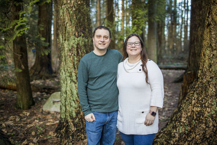 Portrait of couple in the forest.