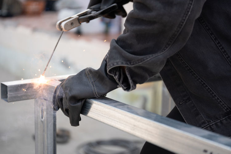 Man working on metal