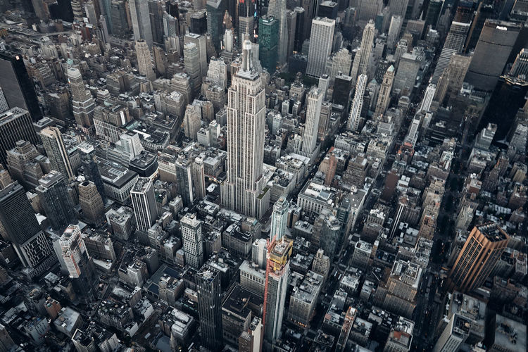 Aerial view of buildings in city