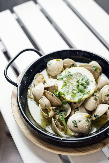Close-up of food in bowl on table