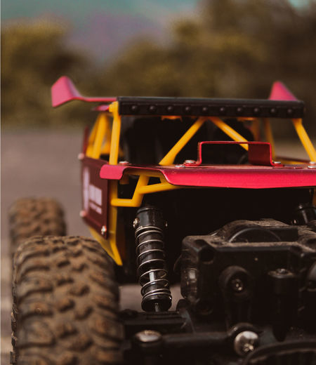 Close-up of toy car