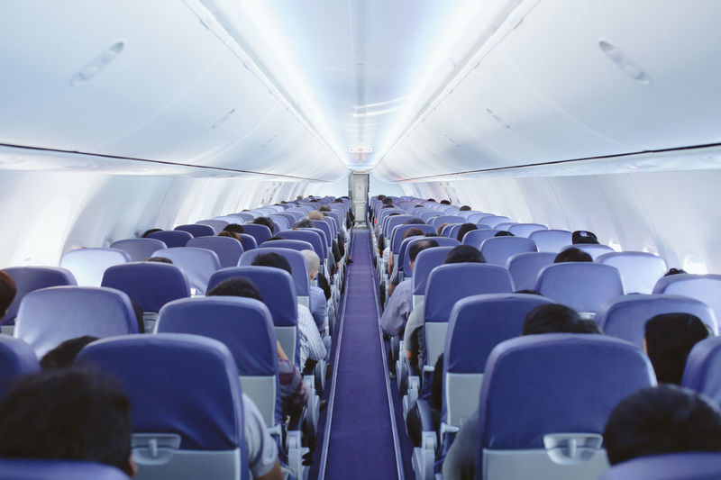 View of seats in airplane