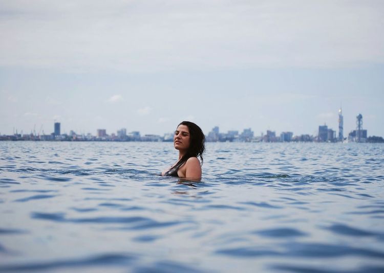 Woman looking at sea