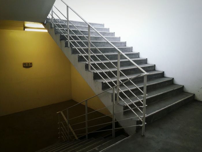 Empty staircase of building