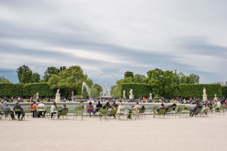 People in park against sky