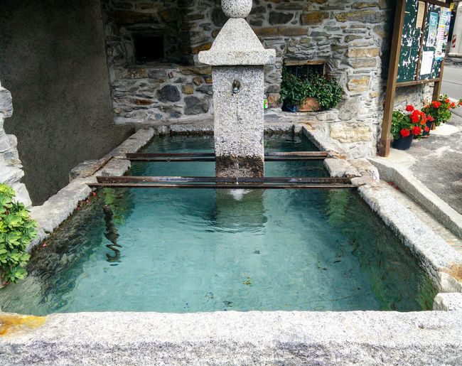 Fountain in swimming pool