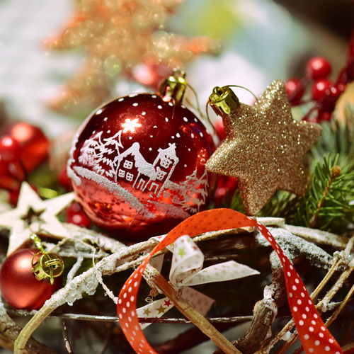 Close-up of christmas decorations