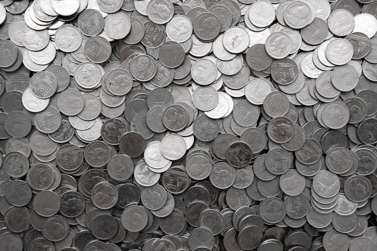 Full frame shot of coins