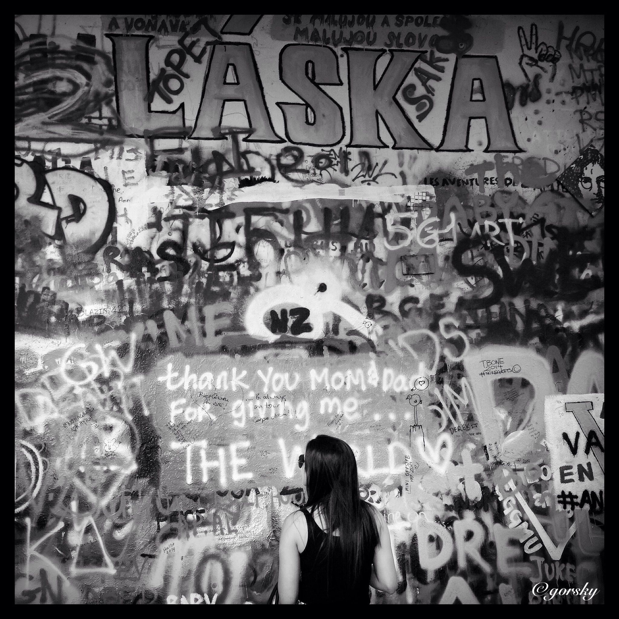 transfer print, auto post production filter, lifestyles, men, leisure activity, large group of people, person, graffiti, indoors, standing, built structure, architecture, city, text, crowd, building exterior, city life, street