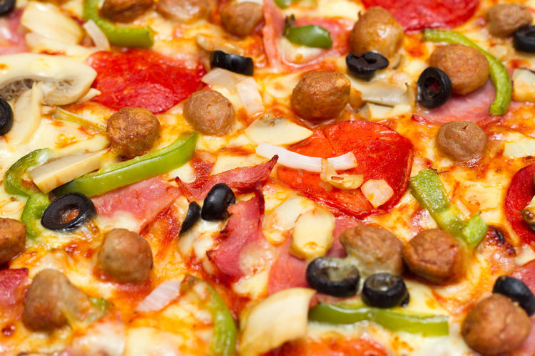 Full frame shot of pizza