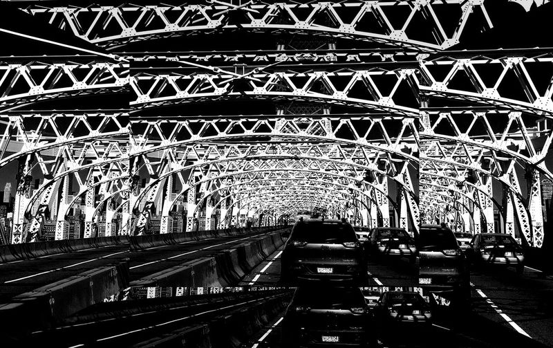 View of illuminated tunnel