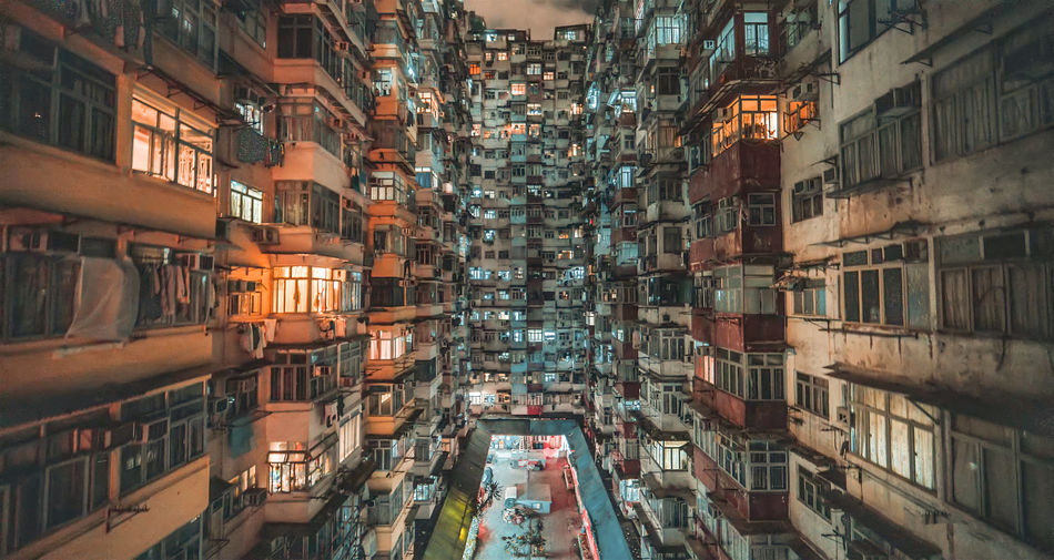 Full frame shot of residential buildings
