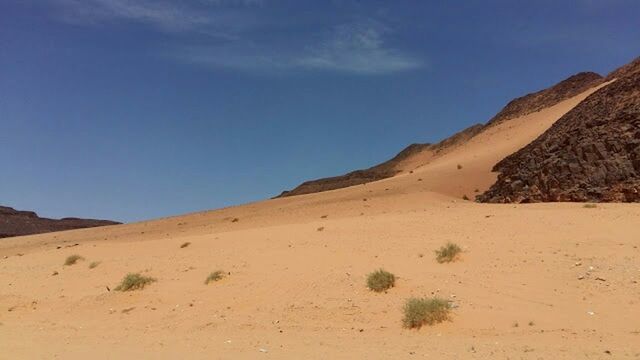 Scenic view of desert against sky