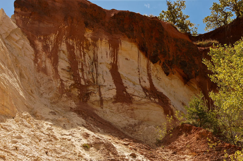 Rock formations in sunlight