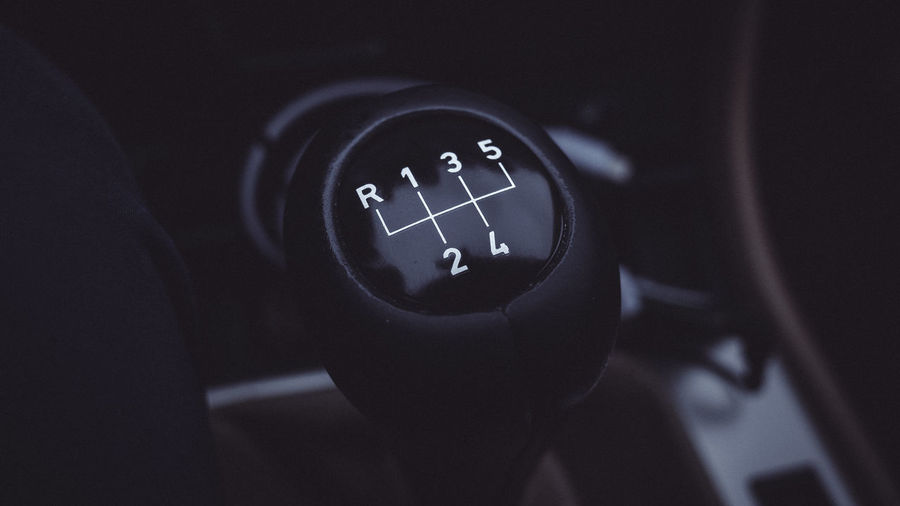 Close-up of car gearshift