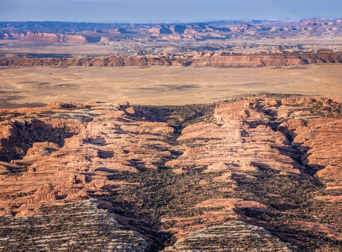 Aerial view of dramatic landscape