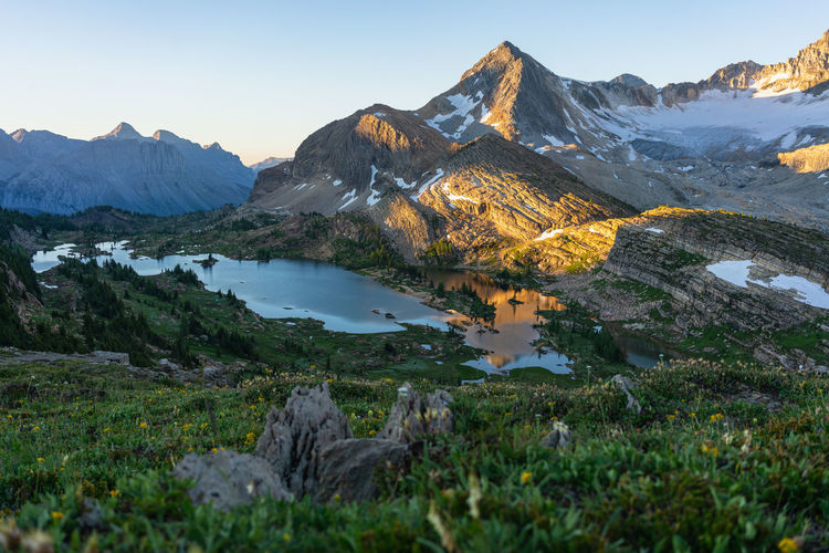 Sunrise at limestone lakes height of the rockies provincial park