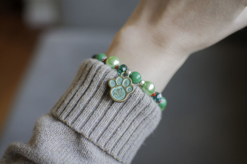 Close-up of hand with bracelet