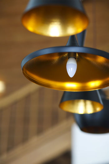 Close-up of illuminated pendant light