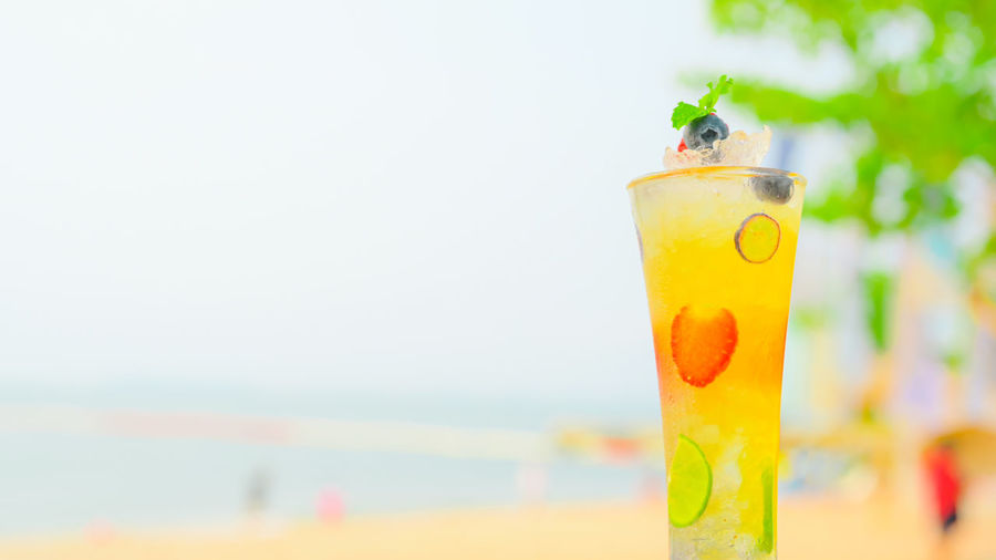 Close-up of drink against blurred background