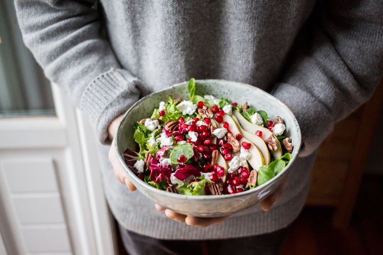 Adult Adults Only Bowl Dinner Event Food Food And Drink Freshness Gathering Healthy Eating Holding Human Body Part Human Hand One Person People Ready-to-eat Red Salad Showing Side Dish Snack Sweater Winter Winterdinner Women