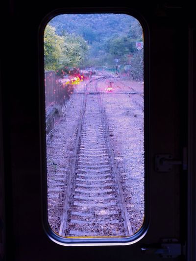 View of train at sunset