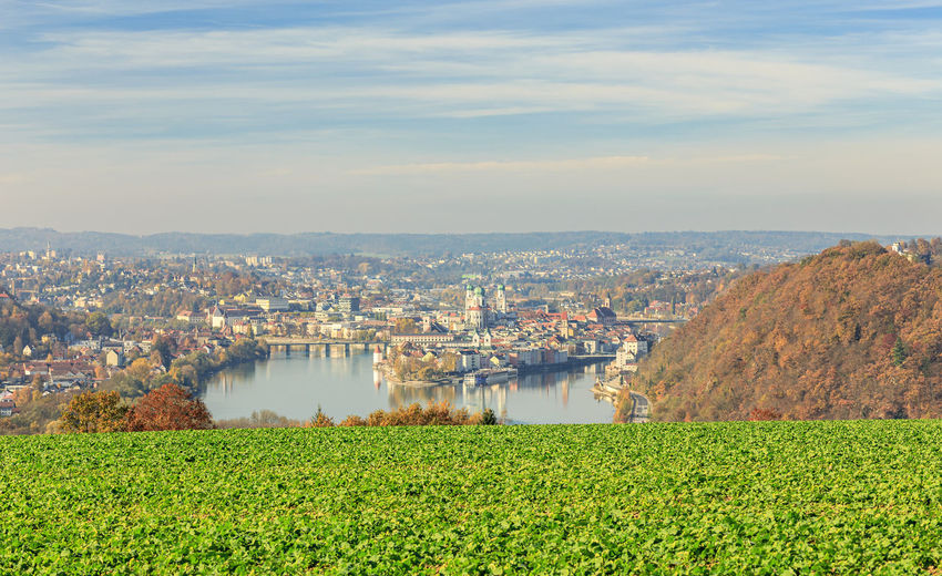 Scenic view of cityscape against sky