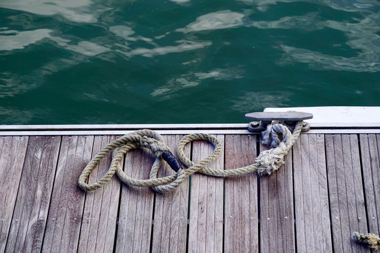 Nautical rope in the port