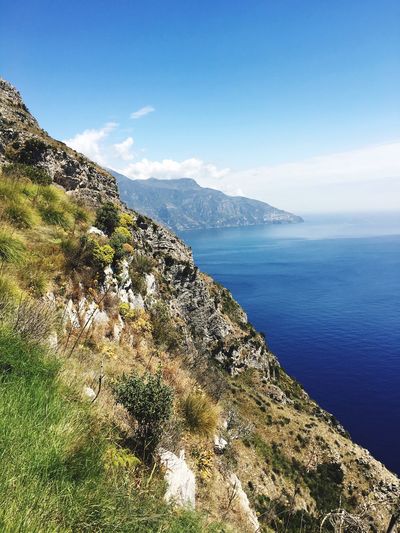 High angle view of sea against sky