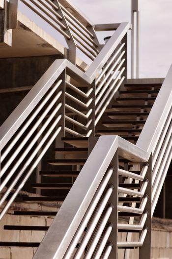 Low angle view of industrial staircase 