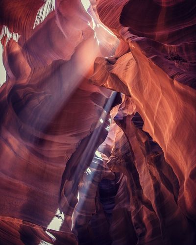 Sunlight falling in antelope canyon
