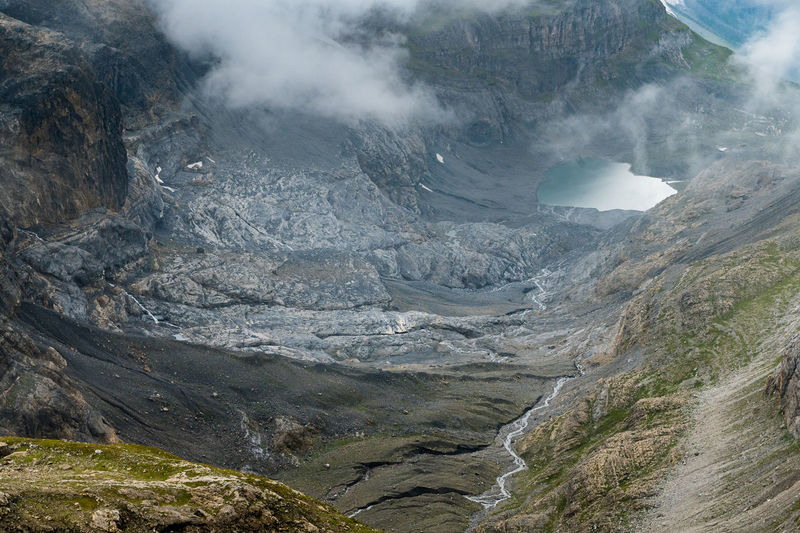 High angle view of volcanic landscape
