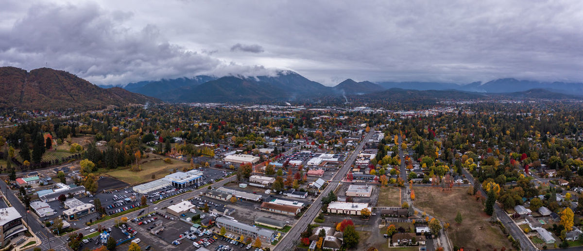 Panorama of grants pass, oregon, usa. aerial photo.