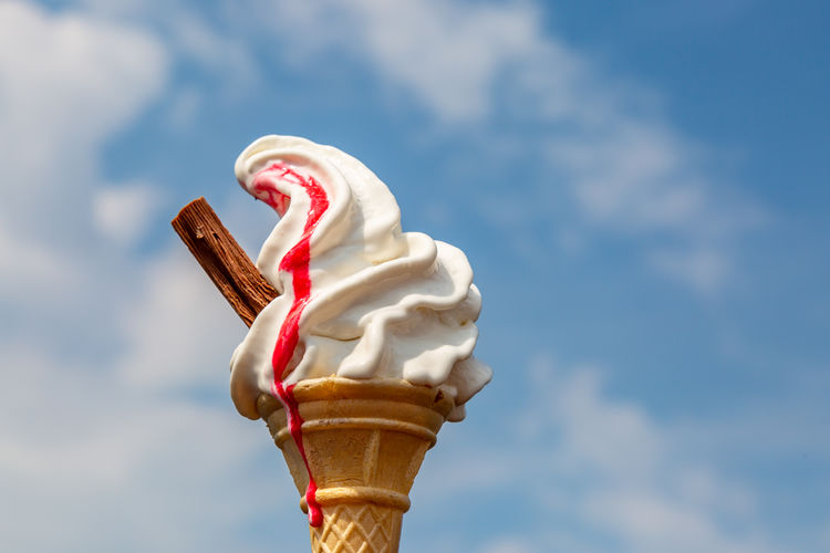 Low angle view of ice cream against sky