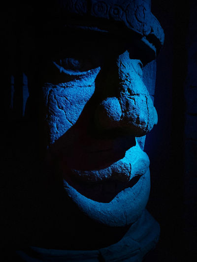 Close-up of statue at night