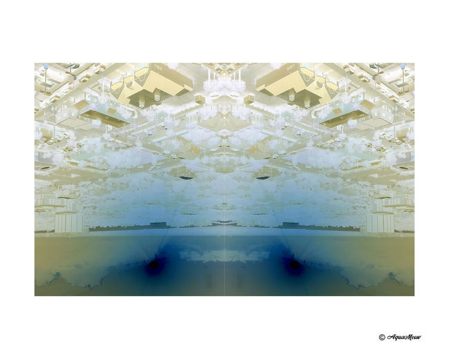 Digital composite image of water drops on ceiling