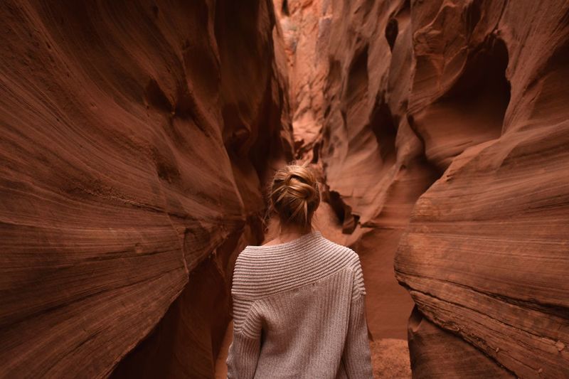 Rear view of tourist in utah