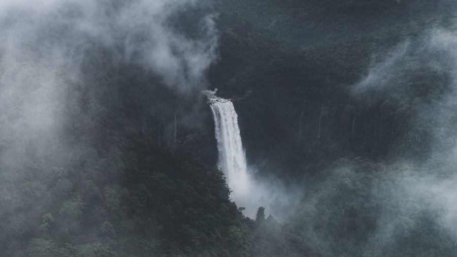 Scenic view of waterfall