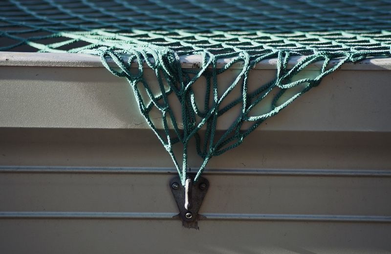 Low angle view of security net on truck 