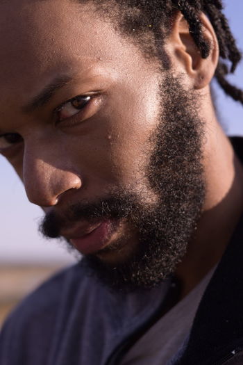 Close-up portrait of young man