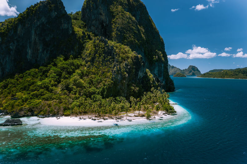 Aerial view of island in sea