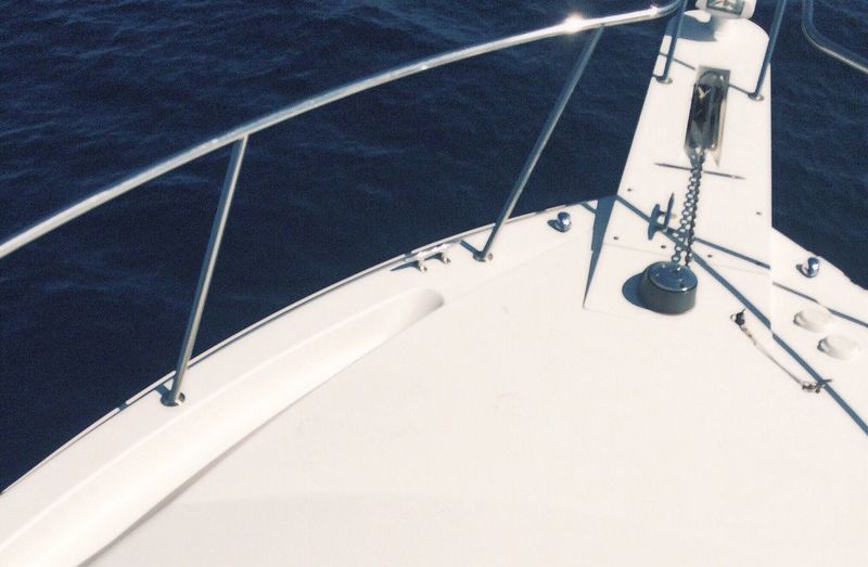 High angle view of sailboat