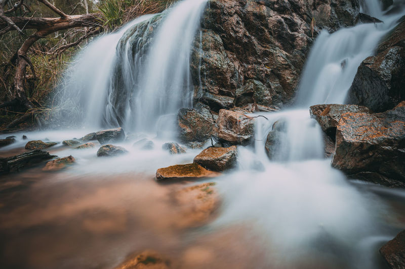 Scenic view of waterfall