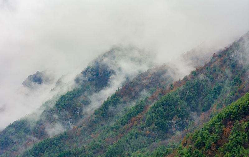 Scenic view of mountains against sky