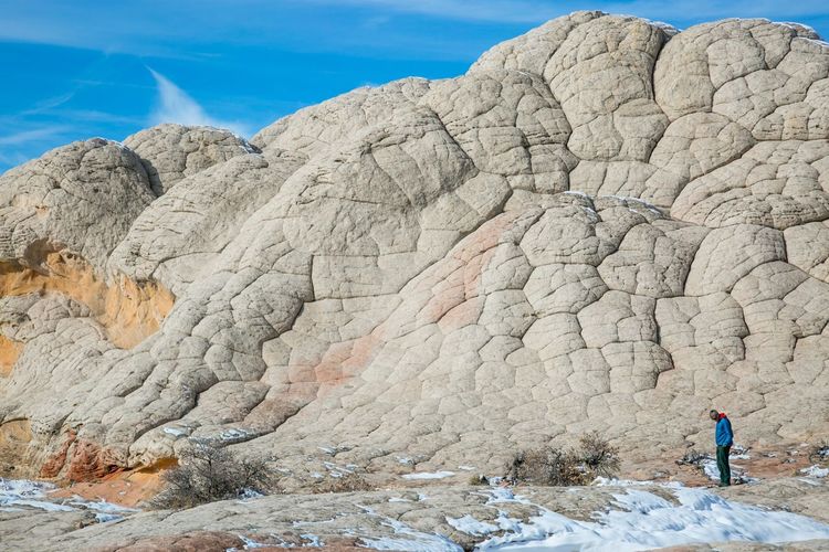 Brain rock formation on a winter day at white pocket, vermilion cliffs