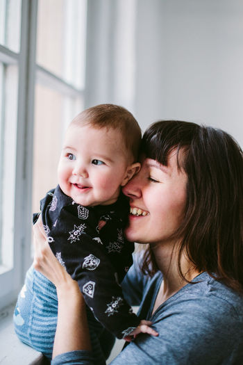Portrait of mother and son