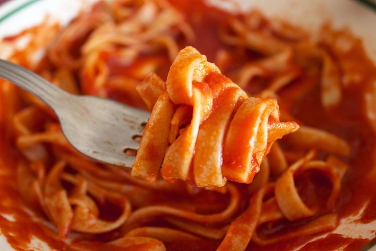 Close-up of fork with pasta