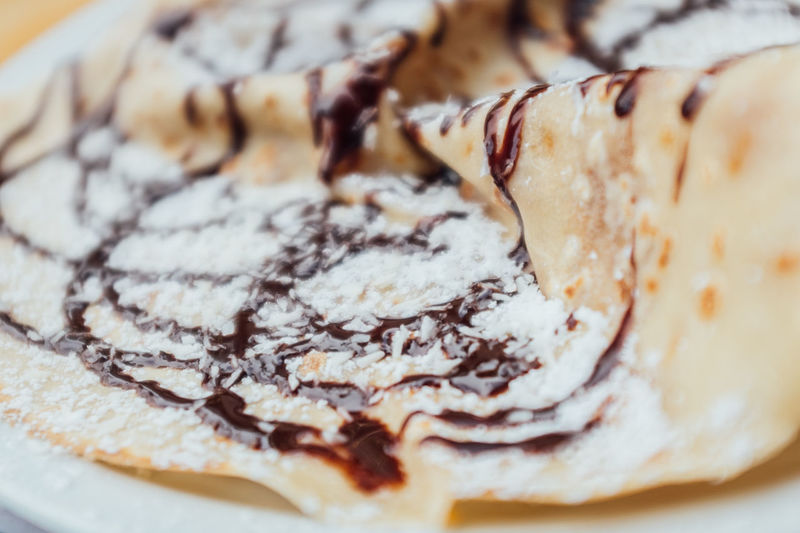 Extreme close up of crepes