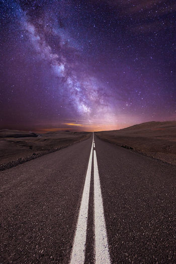 Milky way and road