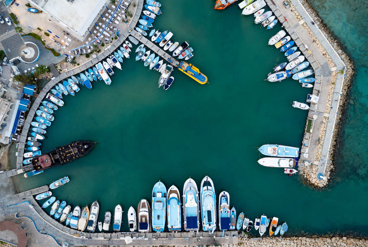 High angle view of people on beach